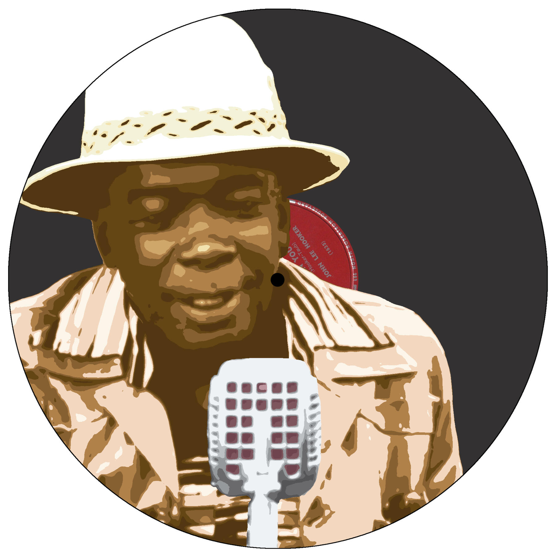 John Lee Hooker on an original John Lee Hooker 78 (mockup - finished picture coming soon)